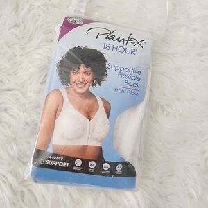 Playtex 18 Hour Front-Close Wirefree Bra Supportive Flexible Back. Size 48DD. Ne